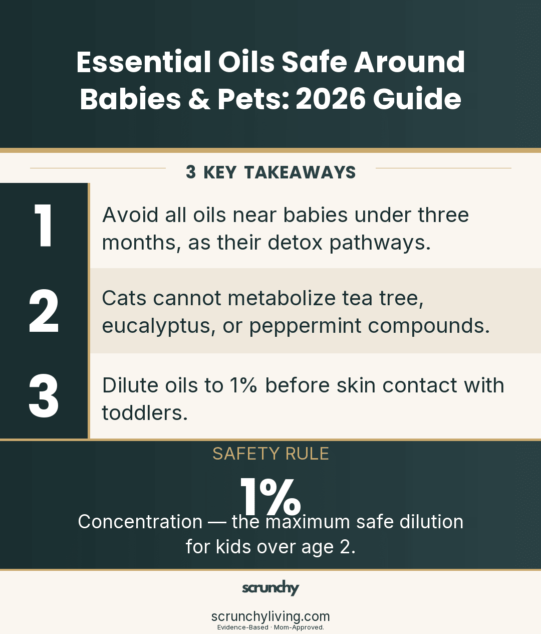 Essential Oils Safe Around Babies & Pets: 2026 Guide - Scrunchy Living