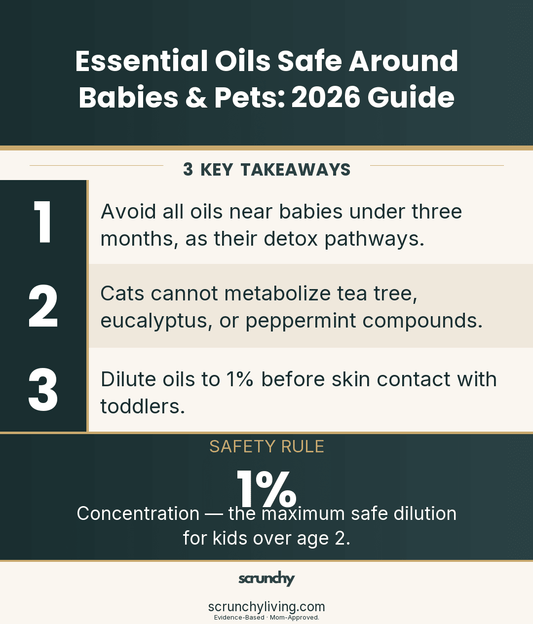 Essential Oils Safe Around Babies & Pets: 2026 Guide - Scrunchy Living