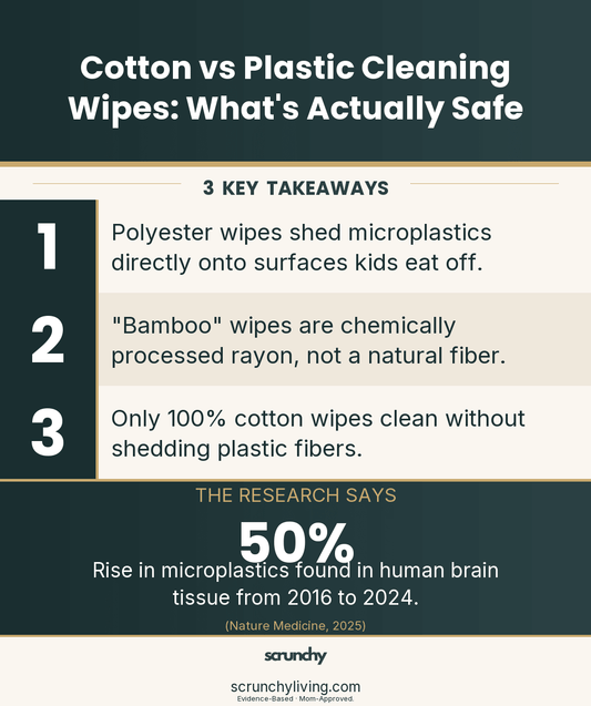 Cotton vs Plastic Cleaning Wipes: What's Actually Safe - Scrunchy Living