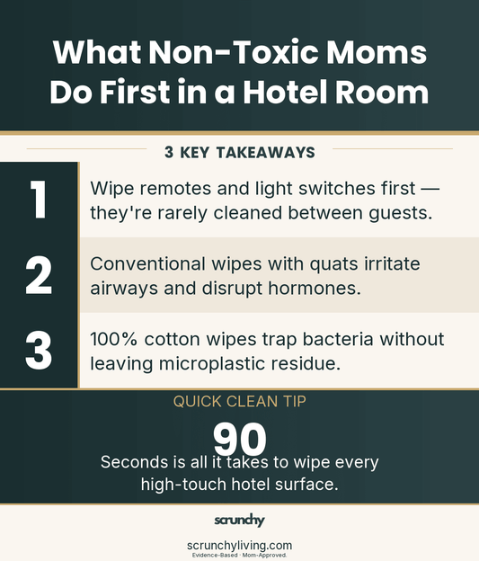 The First Thing Non-Toxic Moms Do When Checking Into a Hotel Room - Scrunchy Living