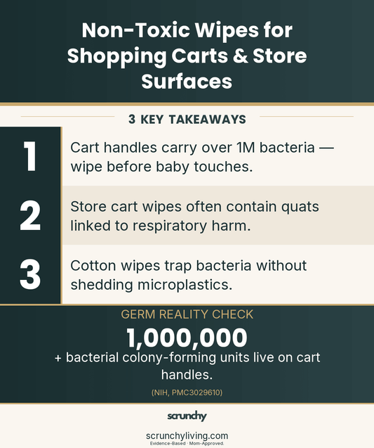 Non-Toxic Wipes for Shopping Carts & Store Surfaces - scrunchy