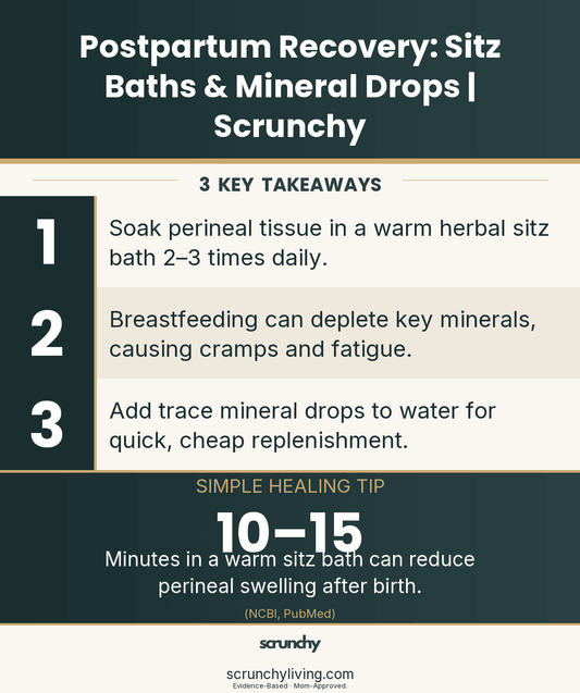 Postpartum Recovery: Sitz Baths & Mineral Drops | Scrunchy Living - Scrunchy Living