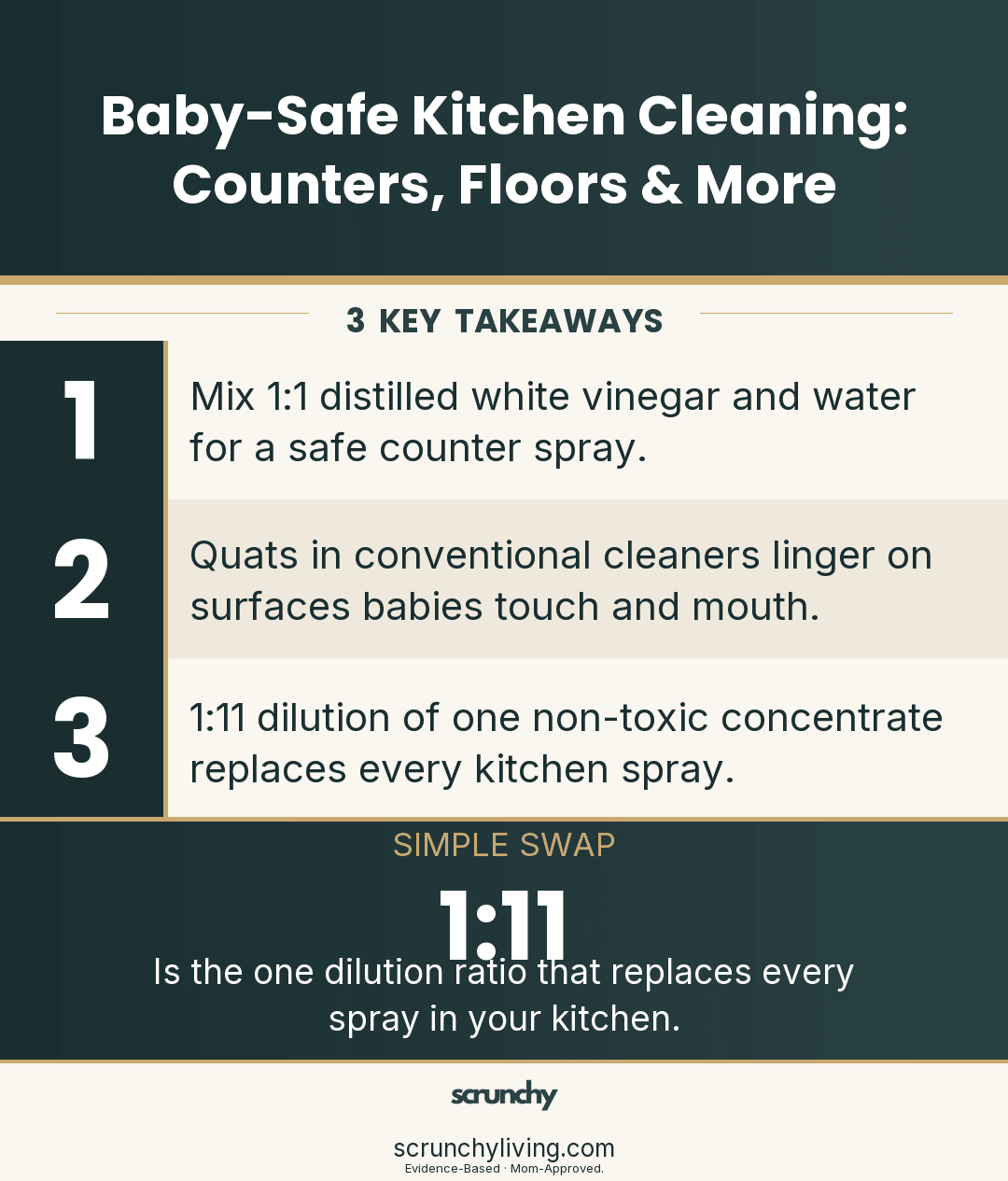 Baby-Safe Kitchen Cleaning: Counters, Floors & More - Scrunchy Living