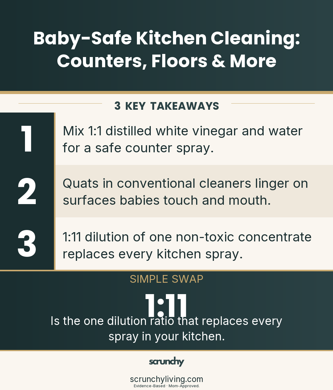 Baby-Safe Kitchen Cleaning: Counters, Floors & More | Non-Toxic Cleaning | Scrunchy Living