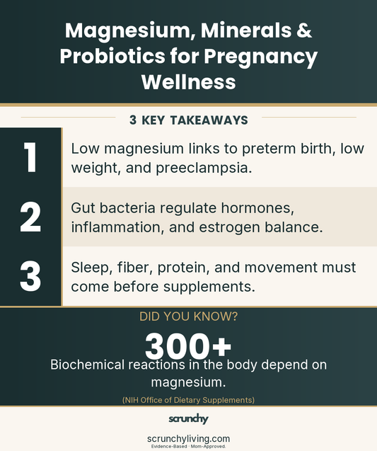 Daily Wellness Habits: Magnesium, Minerals, Probiotics & When They Actually Help | Prenatal Wellness | Scrunchy Living