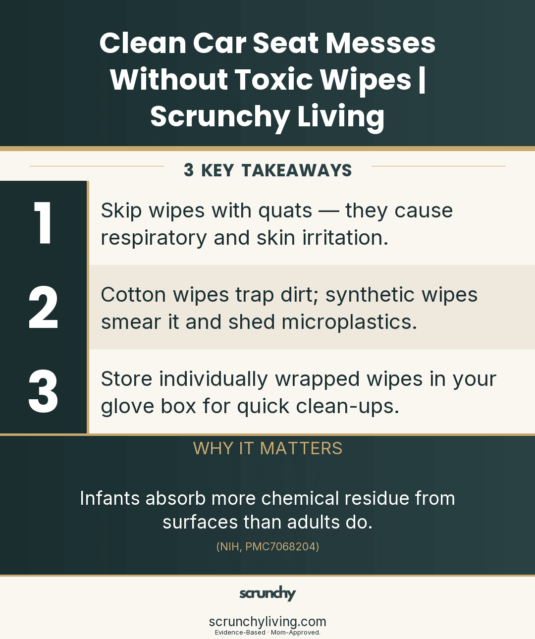 Clean Car Seat Messes Without Toxic Wipes | Scrunchy Living - Scrunchy Living