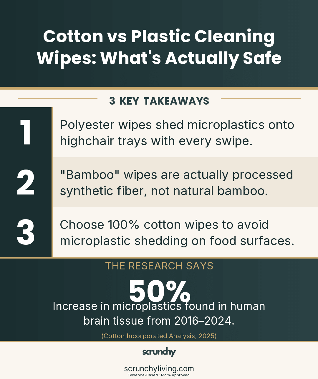 Cotton vs Plastic Cleaning Wipes: What's Actually Safe - Scrunchy Living
