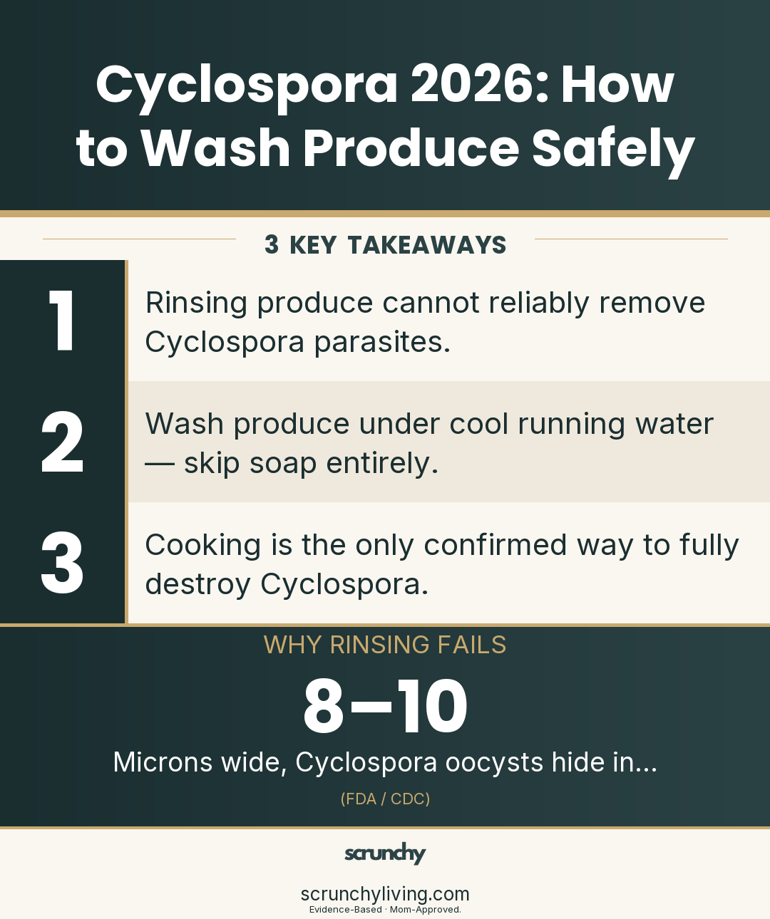 Cyclospora 2026: How to Wash Produce Safely | Food Safety | Scrunchy Living