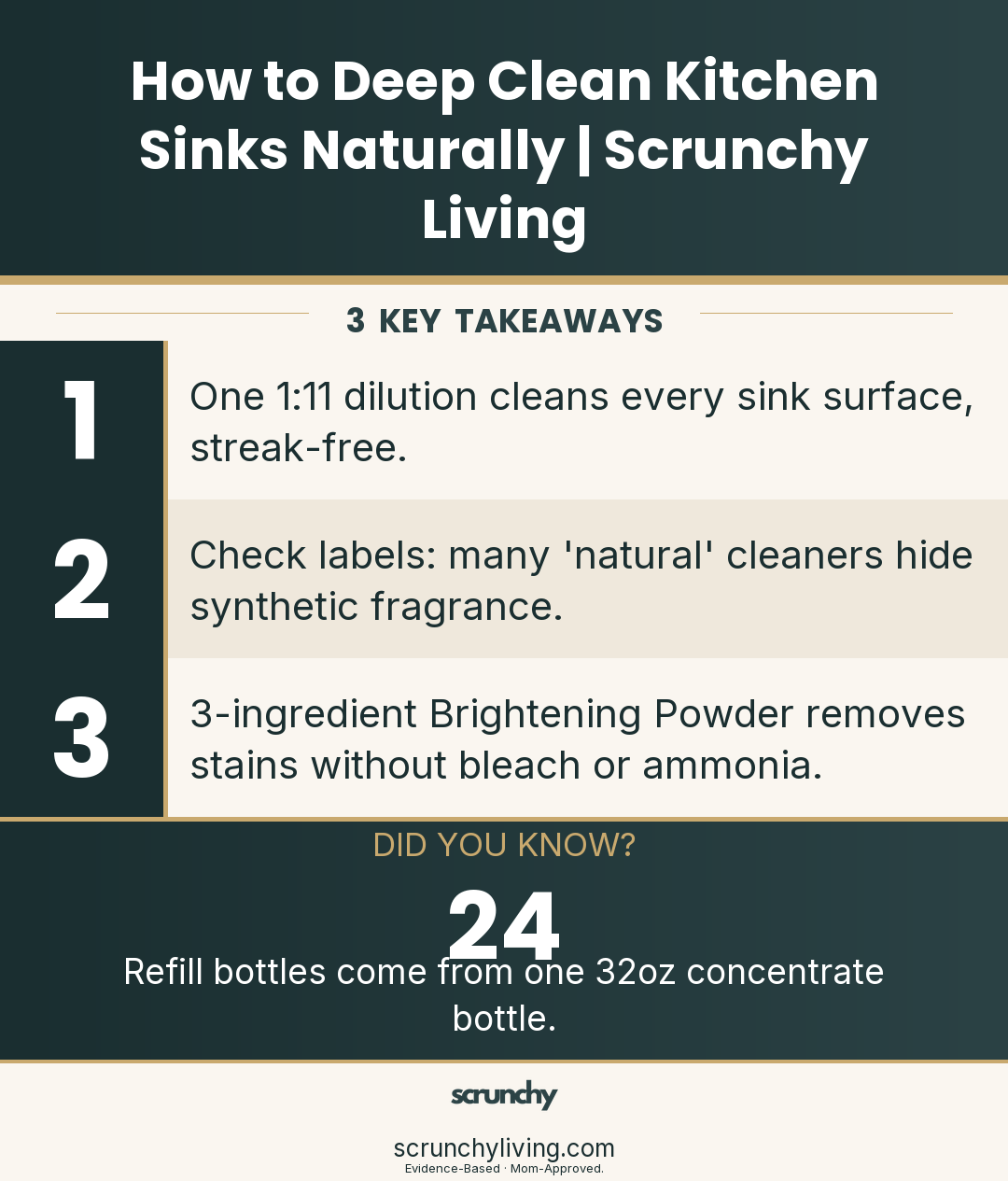 How to Deep Clean Kitchen Sinks Naturally | Scrunchy Living — Scrunchy Living
