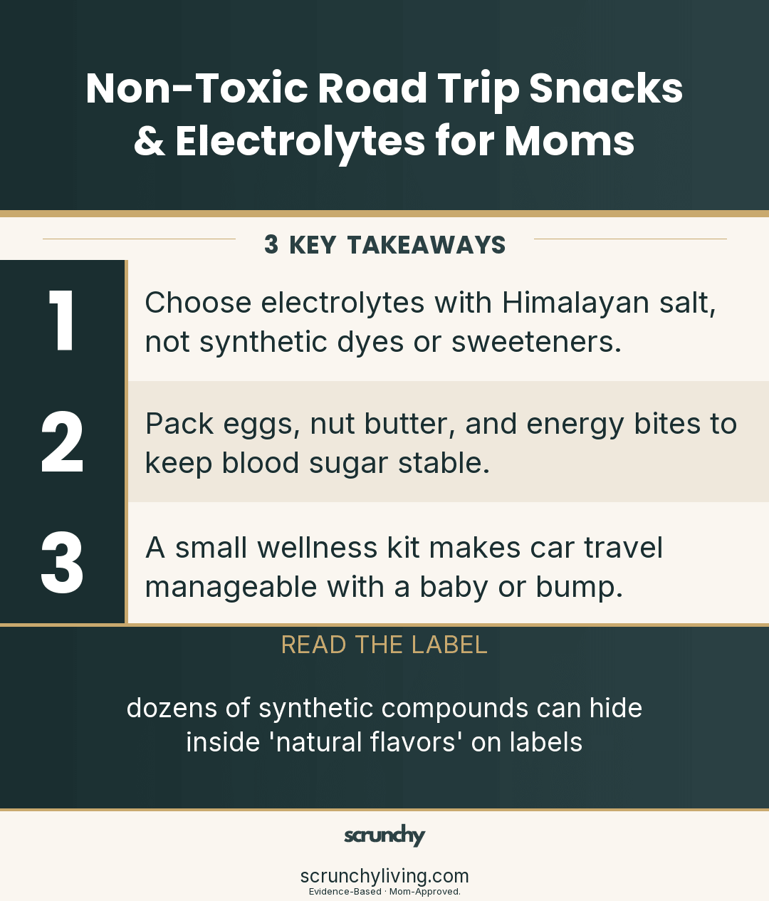 Non-Toxic Road Trip Snacks & Electrolytes for Moms - Scrunchy Living