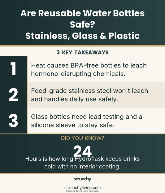 Are Reusable Water Bottles Safe? Stainless, Glass & Plastic - Scrunchy Living