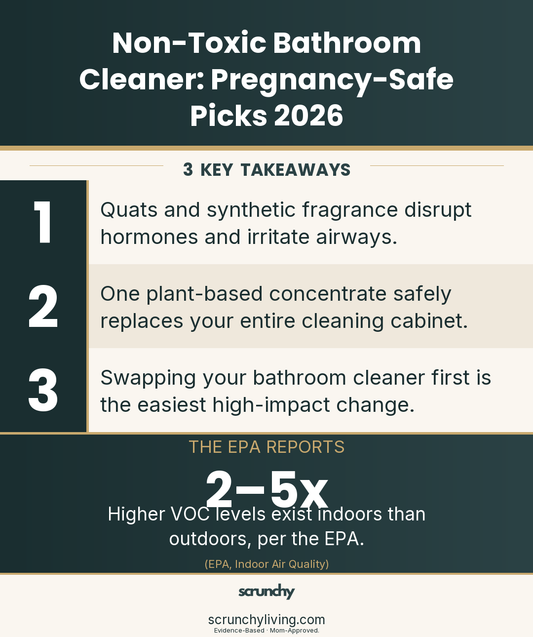 Non-Toxic Bathroom Cleaner: Pregnancy-Safe Picks 2026 | Non-Toxic Cleaning | Scrunchy Living