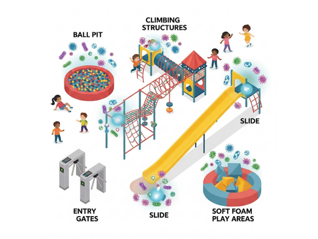 The Sticky Truth About Indoor Playgrounds: 5 Germ & Chemical Hotspots on "Clean" Surfaces
