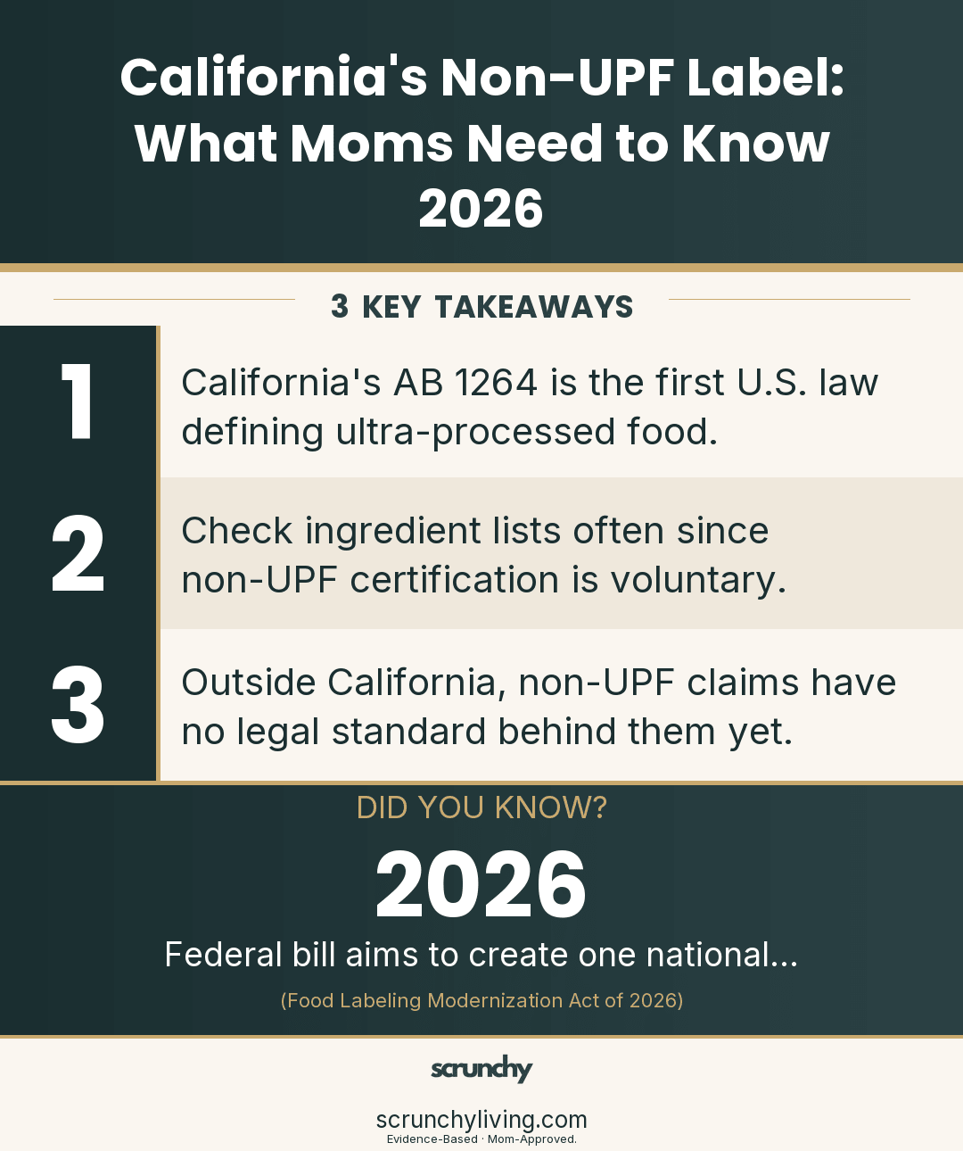 California's Non-UPF Label: What Moms Need to Know 2026 - Scrunchy Living