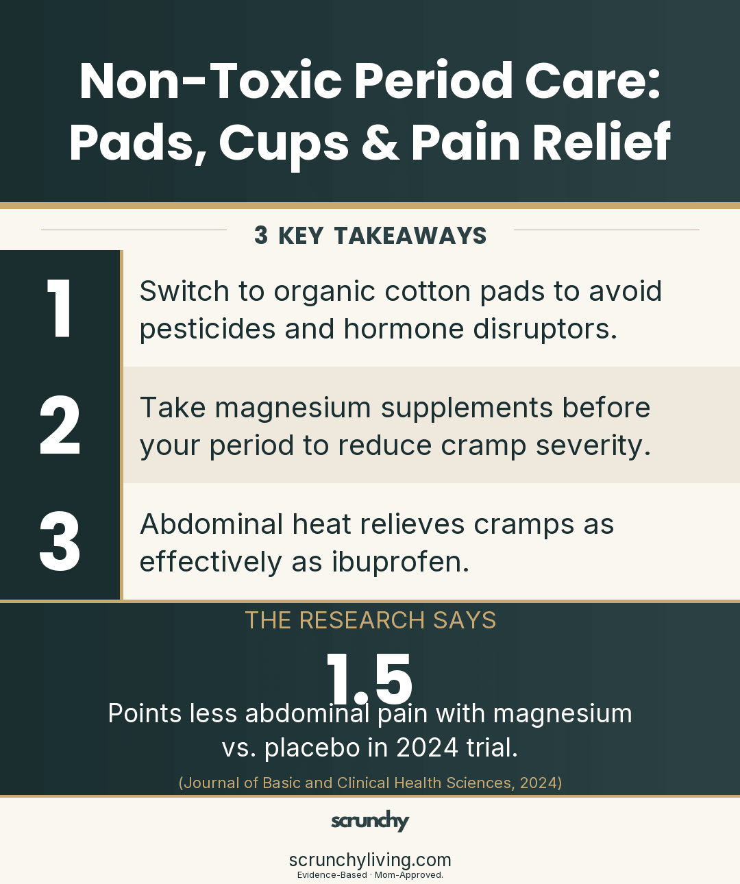 Period Care 101: Pads, Cups, Underwear, Pain Relief & Magnesium - Scrunchy Living