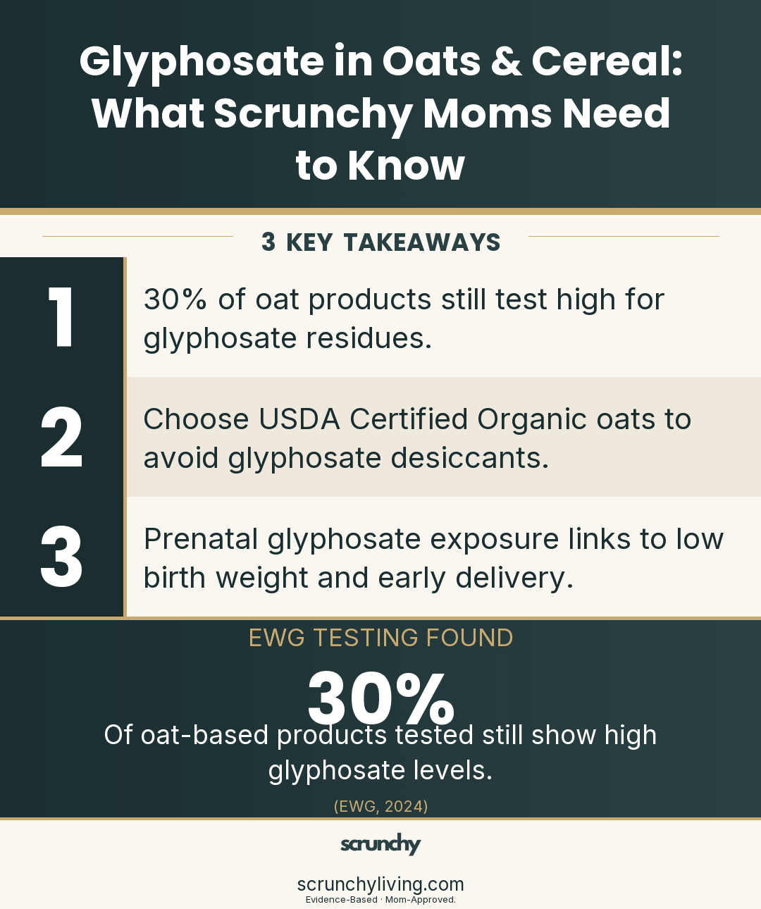 Glyphosate in Oats & Cereal: Should Scrunchy Moms Worry? - Scrunchy Living