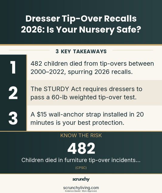 Dresser Tip-Over Recalls 2026: Is Your Nursery Safe? | Nursery Safety | Scrunchy Living