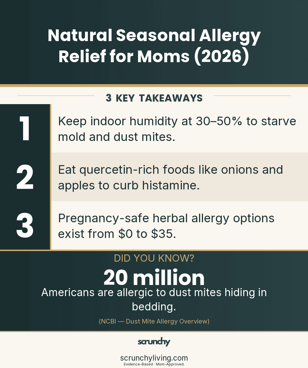 Natural Seasonal Allergy Relief for Moms: 2026 Guide - Scrunchy Living