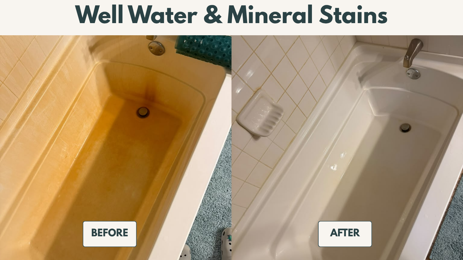 Bathroom sink before and after cleaning