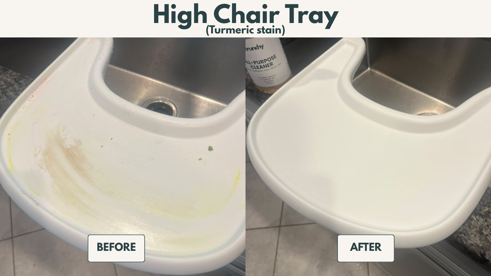 Bathroom sink before and after cleaning