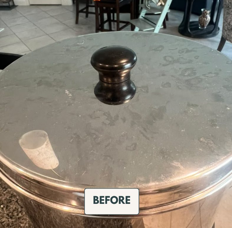 Stainless steel cleaned streak-free
